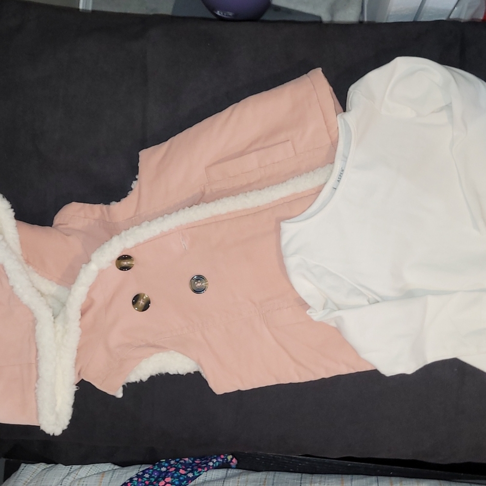 24M Pink Vest and White long Sleeve Shirt